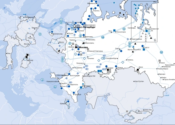 Основные производственные активы и проекты Группы Газпром