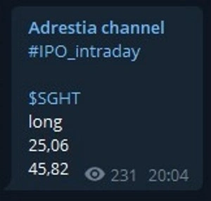 Результаты торговли IPO по сигналам Adrestia за 15 июля 2021