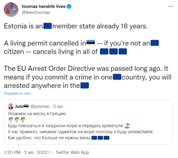 Российская айтишница похвасталась в Твиттере оптимизацией налогов – и ее пообещал наказать лично экс-президент Эстонии