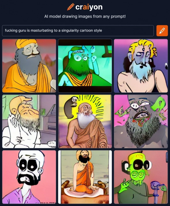 fucking guru is masturbating to a singularity cartoon style
