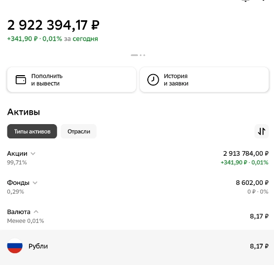Почти 4 года пополняю портфель с зарплаты-на счету больше 2.9 млн. рублей!
