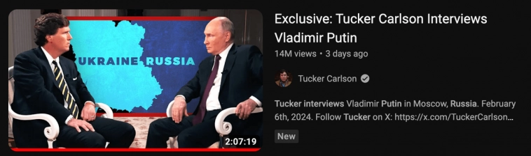 Сколько на самом деле было просмотров у интервью Путина с Карлсоном?