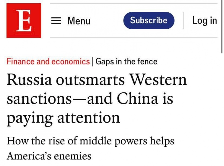 Россия перехитрила санкции Запада, а сам Запад лишился господства из-за своих санкций, — The Economist