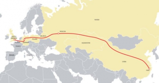 Первый товарный поезд из Англии в Китай
