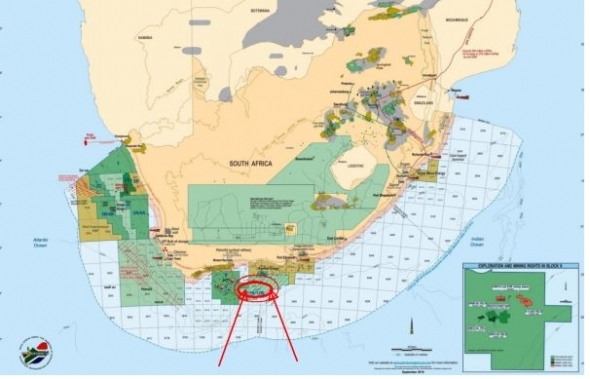 Обнаружено газовое месторождение у берегов Южной Африки.
