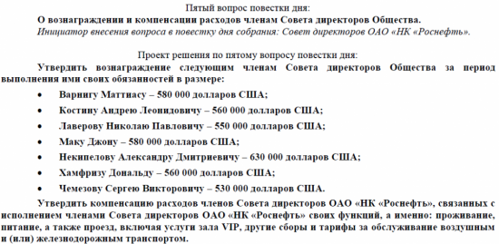 Интересное исследование: российские советы директоров. КУ Роснефть.