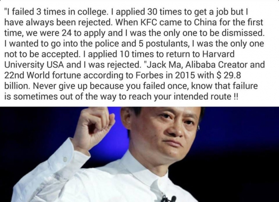 "Today is hard. Tomorrow will be worse. But the day after tomorrow will be sunshine" - Jack Ma