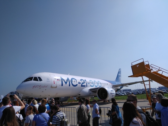 МС-21 (ОАК) сделал первый демонстрационный полет на МАКС 2019 в Жуковском