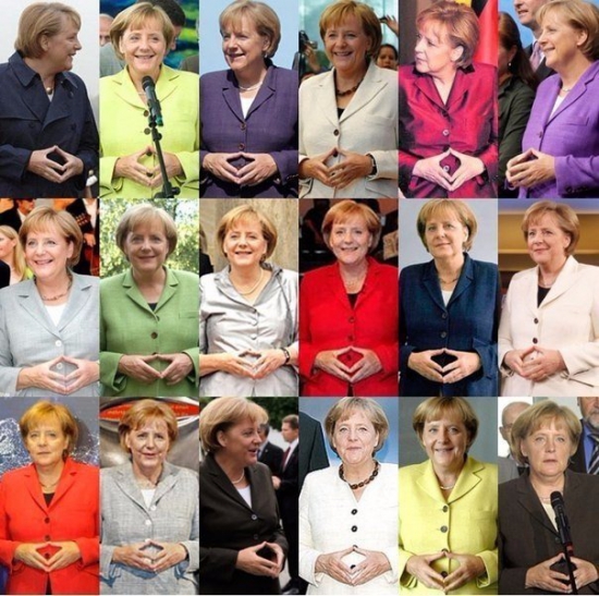 Одинаковое положение рук у А.Меркель