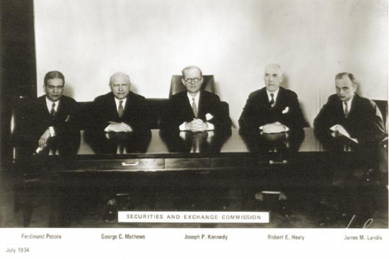 Члены Комиссии по ценным бумагам и биржам (SEC) в 1934 году