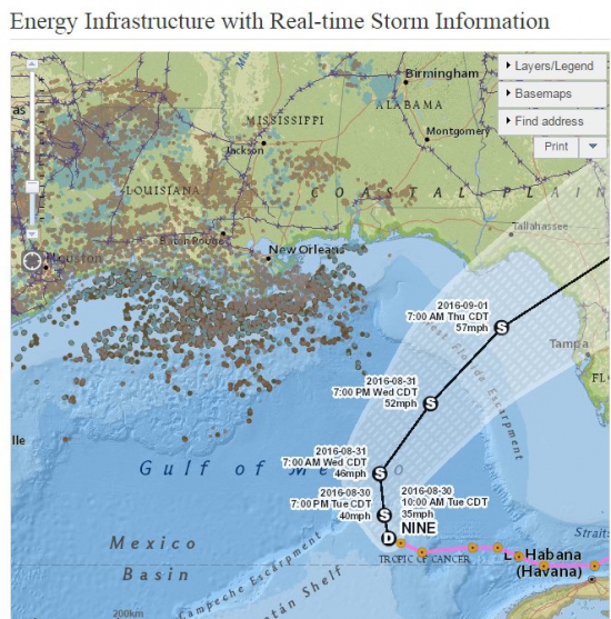 Следим за ураганом в Мексиканском заливе онлайн