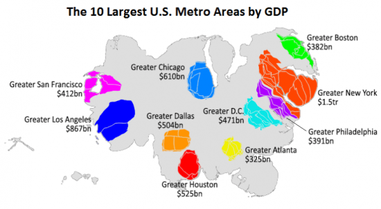Карта ВВП-распределения США