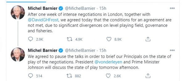 Брекзит, торговое соглашение между Лондоном и ЕС. Последние сводки с полей (перевод твиттера ЕС).