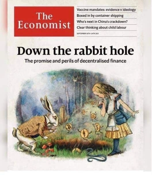Новая обложка журнала The Economis не верит в вечный рост рынков.