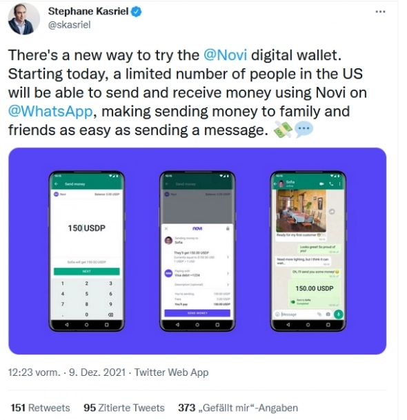 Meta вводит криптовалютные платежи через WhatsApp