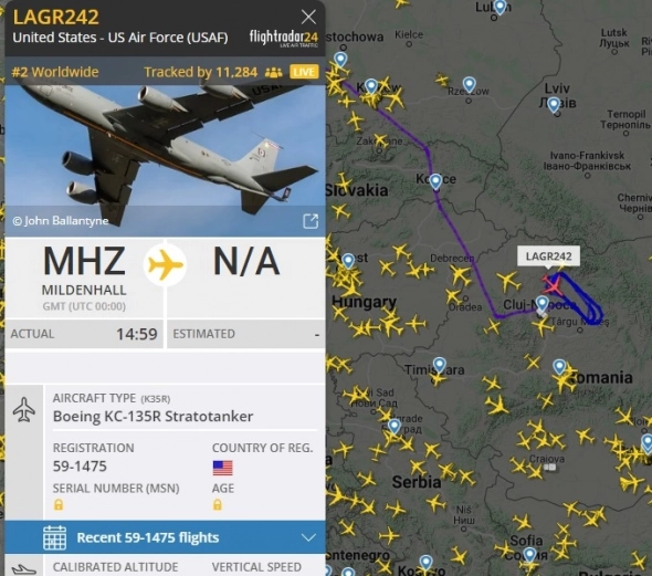 Много НАТОвских самолётов у границ Украины.