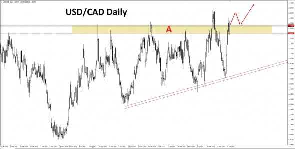 USD/CAD - ориентир на дальнейший тренд вверх, но только в случае ретеста.