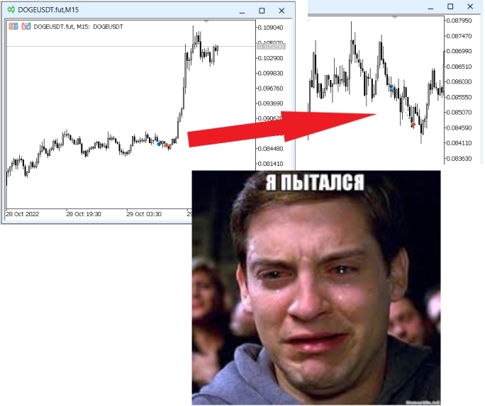 Вторая попытка взять Doge Coin провалилась Вторая попытка взять Doge Coin провалилась