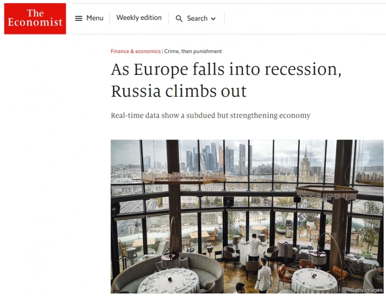 The Economist: Европа падает в рецессию, а Россия вылезает