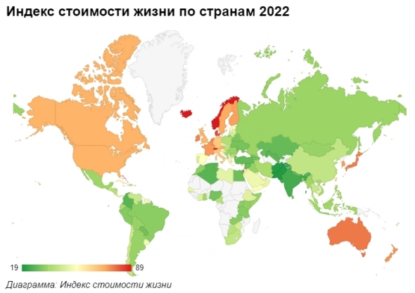 Рейтинг стоимости жизни: На каком месте оказалась Россия в январе 2022 года