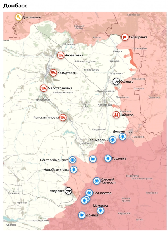 Карта спецоперации Вооруженных сил России на Украине на 22.07.2022