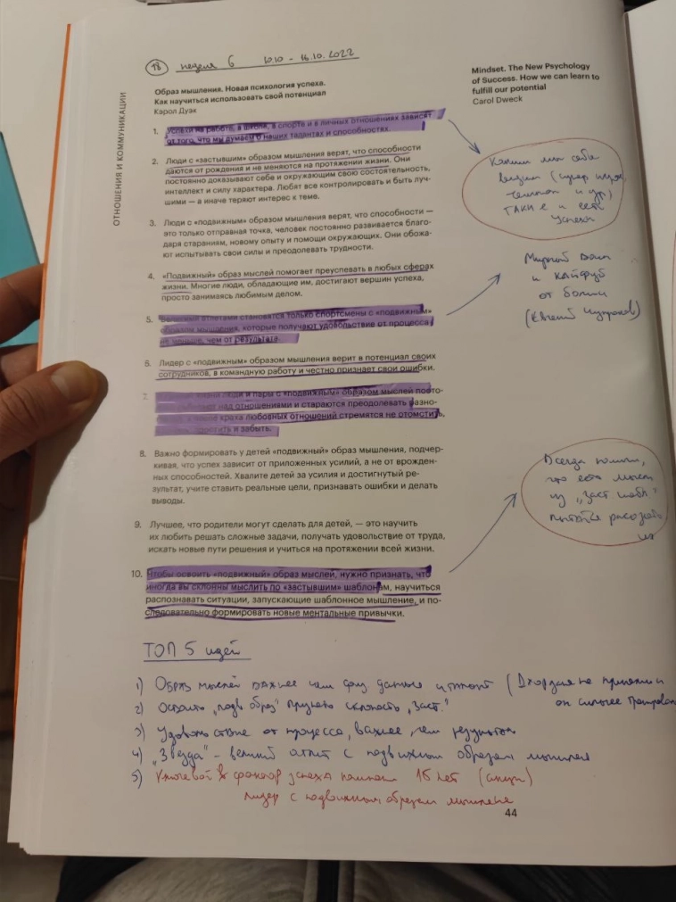 👁 Освоить мощный тип мышления поможет принятие того, что у Вас "застывшее" мышление?! Лучшие идеи из книг на неделе №6 от 10.10 - 16.10.2022