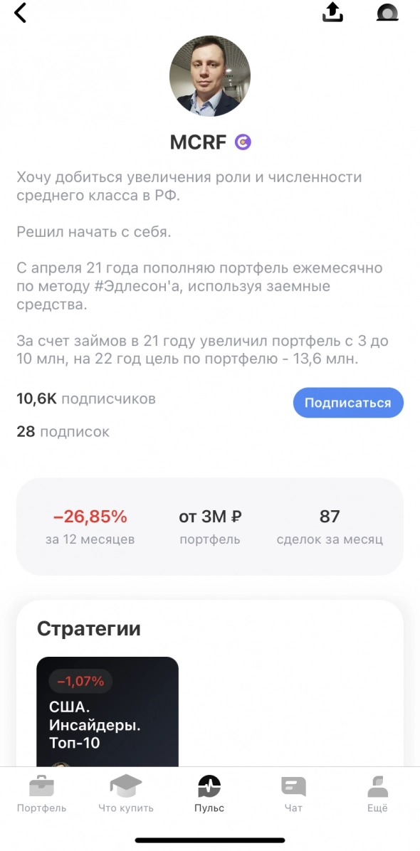 Реальная доходность публичных инвесторов в России