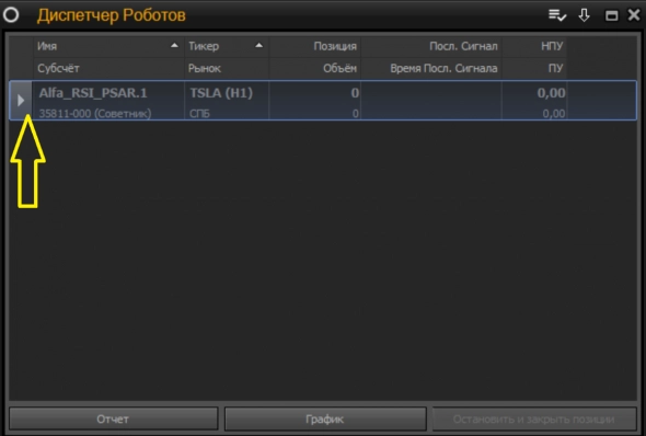 Первый запуск торгового робота Альфа Инвестиции (механика) Первый запуск торгового робота Альфа Инвестиции (механика)