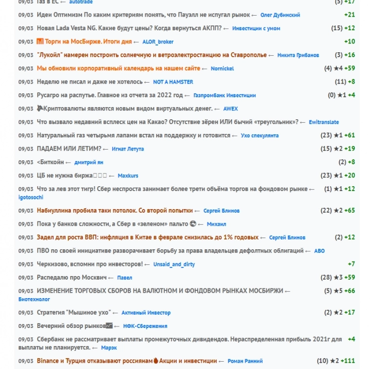 Реакция сообщества Смартлаба
