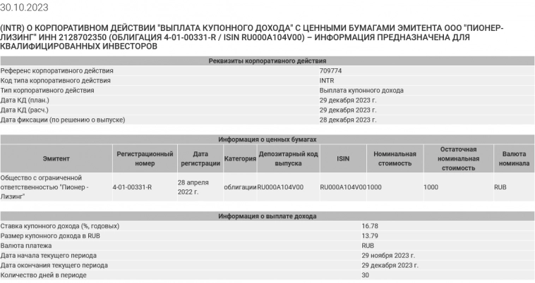 Купон ПионЛизБР5 16,78%
