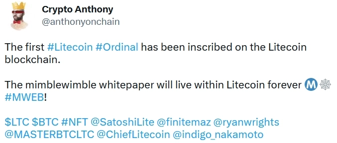 Ординалы врываются в Litecoin