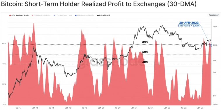 Уровень поддержки краткосрочных держателей Bitcoin: $24,4 тыс.