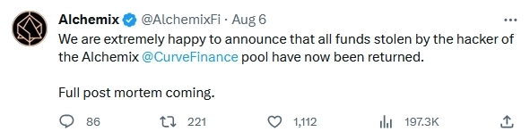 Атаковавший Curve Finance хакер согласился на сделку
