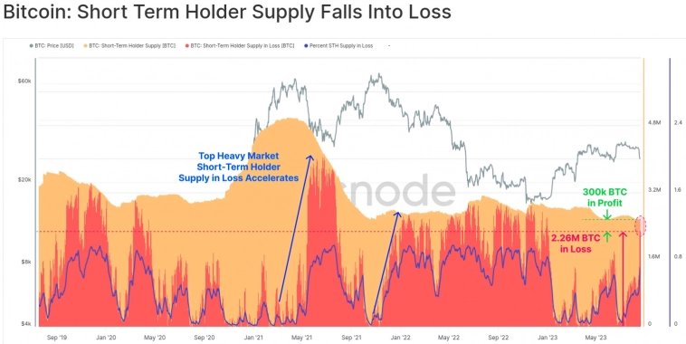 88% краткосрочных держателей Bitcoin в минусе