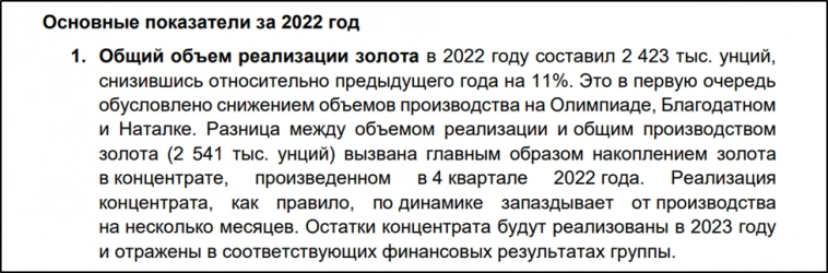Полюс (PLZL). Отчёт за 2022 год. Дивиденды. Перспективы.