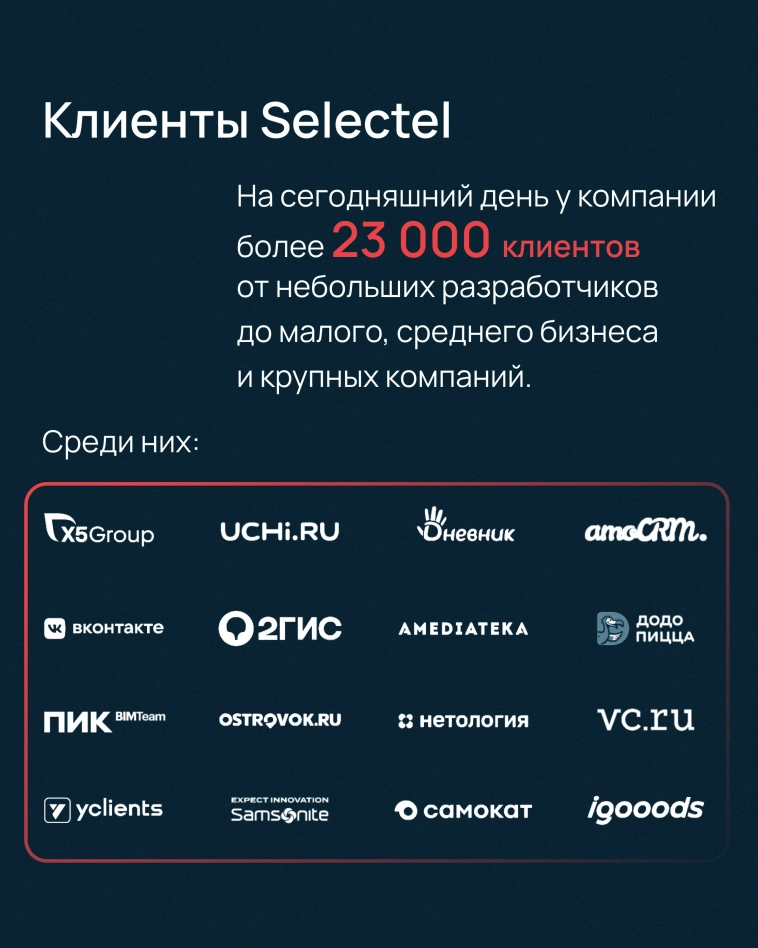 Знакомство с Selectel — ведущим провайдером IT-инфраструктуры в России