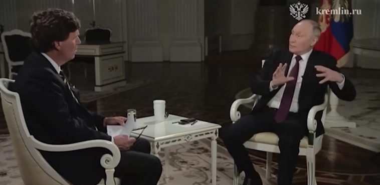 Кремль опубликовал русскоязычную версию интервью Путина Карлсону