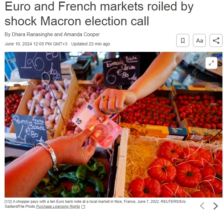 Рынки евро и Франции взбудоражены шокирующим предвыборным призывом Макрона — Reuters