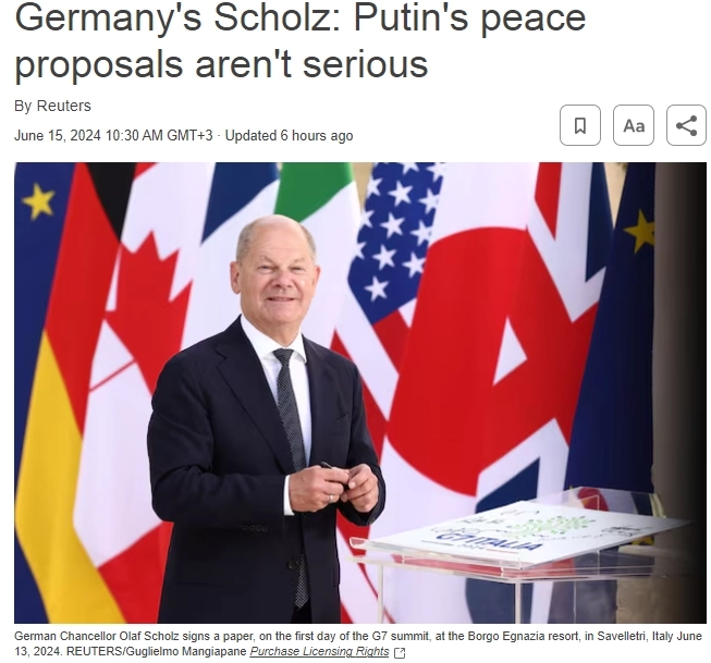 Шольц из Германии: мирные предложения Путина несерьезны — Reuters
