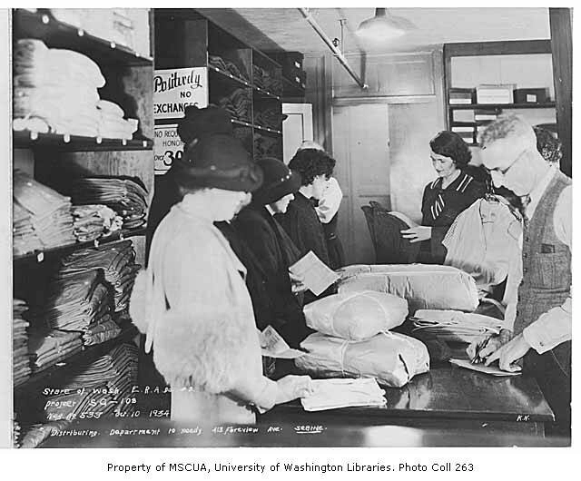 Раздача одежды в Сиэтле (октябрь 1934)