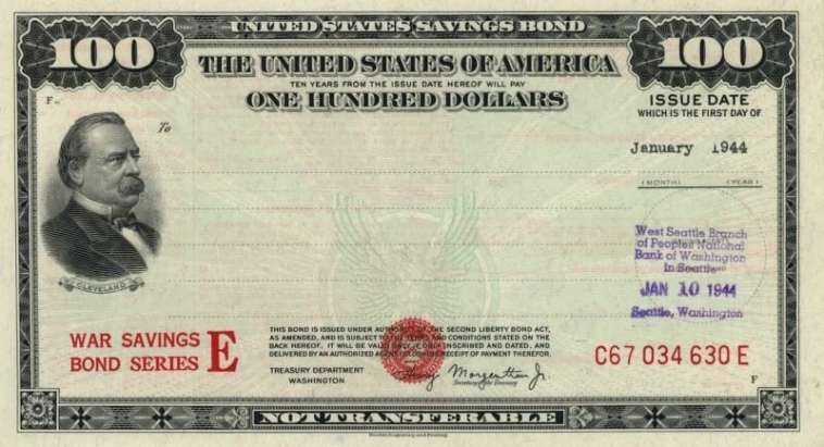 Облигация серии E на 100 долларов 1944 г