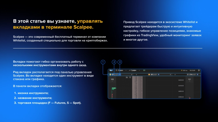 Руководство для трейдеров: как управлять вкладками в терминале Scalpee