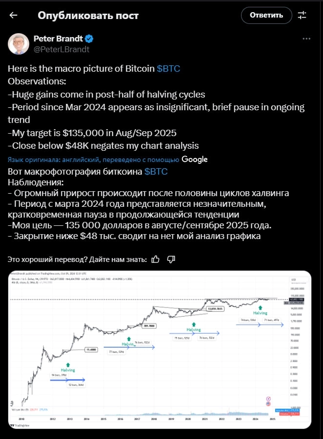 Биткоин.Мысли Питера Брандта 💭 Биткоин.Мысли Питера Брандта 💭