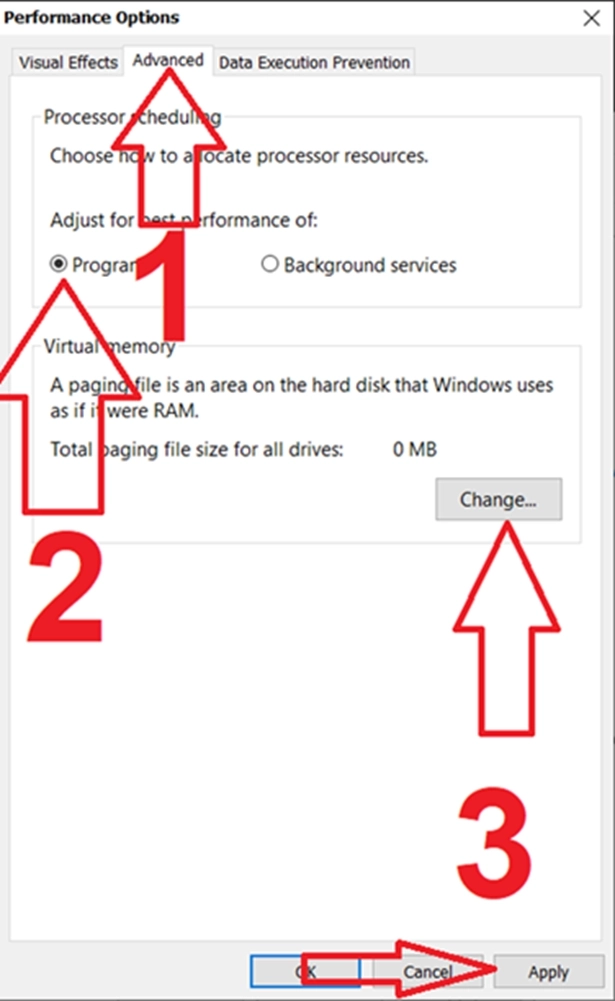 Увеличение файла подкачки и настройка приоритета процессора на удалённом сервере.