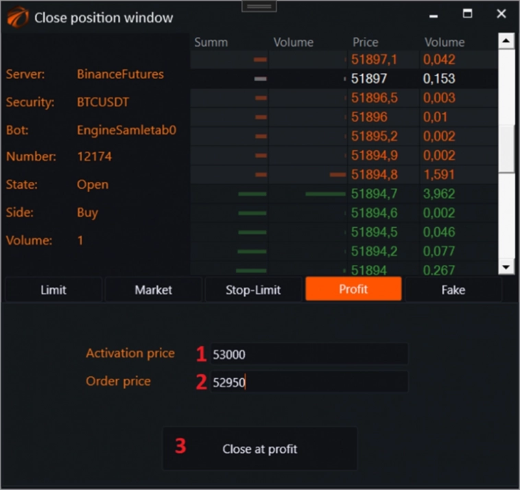 Механика работы Stop и Profit приказов для открытых позиций в OsEngine