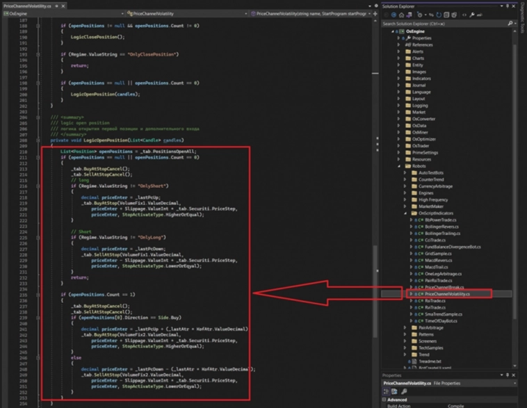 Механика открытия позиции через Stop приказы.