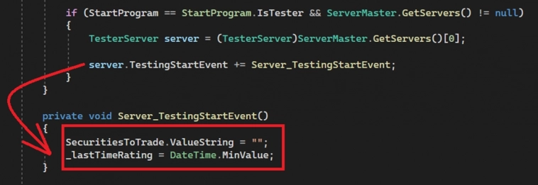 Событие запуска тестера. Сброс переменных внутри робота в тестере. Быстрый старт в программировании OsEngine #11