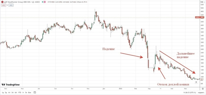 Что такое "отскок дохлой кошки"? Что такое "отскок дохлой кошки"?
