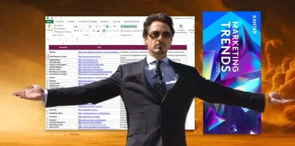 142 сайта с исследованиями по маркетингу и соцсетям — таблица, которую я собирал три года