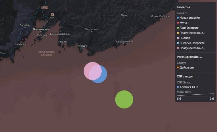 Треккинг газовозов, погрузившихся на Арктик СПГ-2 Треккинг газовозов, погрузившихся на Арктик СПГ-2